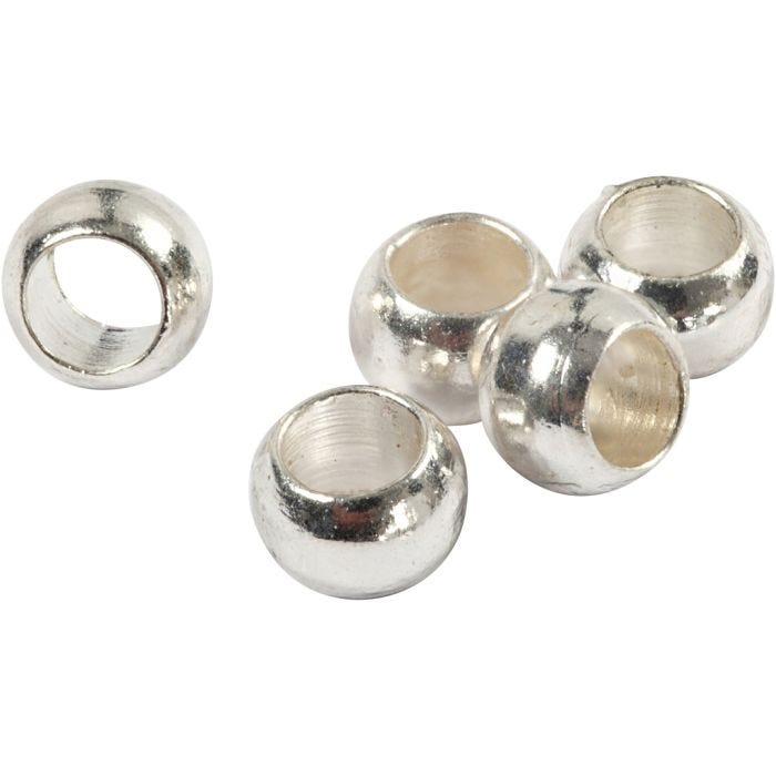 Abalorios ondulados, dia 2,5 mm, plata, 100 ud/ 1 paquete