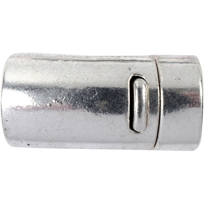 Cierre magnético, dia 26 mm, medida agujero 10 mm, plata antigua, 1 ud