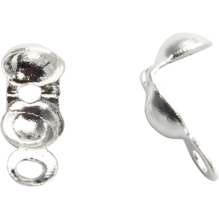 Truco para cuentas, L. 8 mm, dia 3 mm, plateado, 20 ud/ 1 paquete