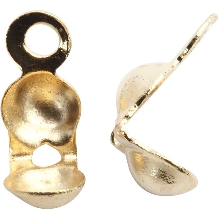 Truco para cuentas, L. 8 mm, dia 3 mm, dorado/plateado, 20 ud/ 1 paquete