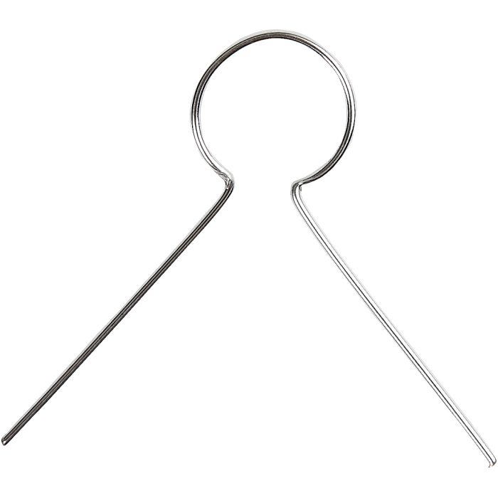 Alambres para decorar, L. 22 mm, medida agujero 8 mm, plateado, 50 ud/ 1 paquete