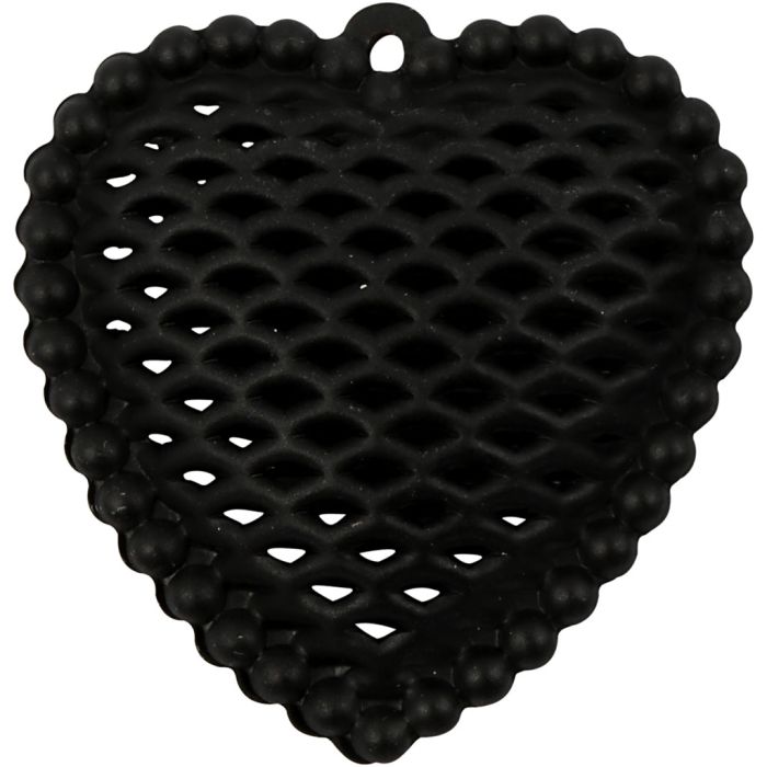 Corazón, 28x29 mm, 1 mm, negro, 1 ud