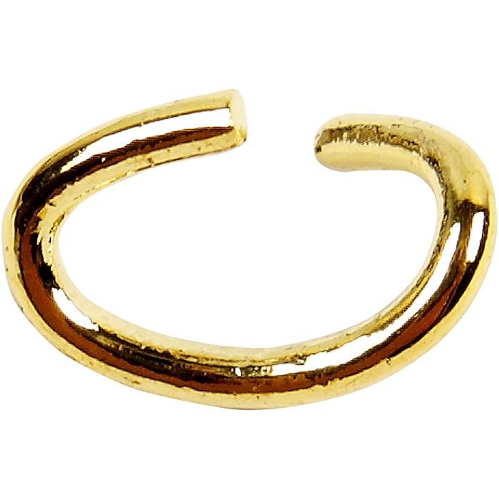 Anillos de salto ovalados, grosor 0,7 mm, dorado/plateado, 50 ud/ 1 paquete