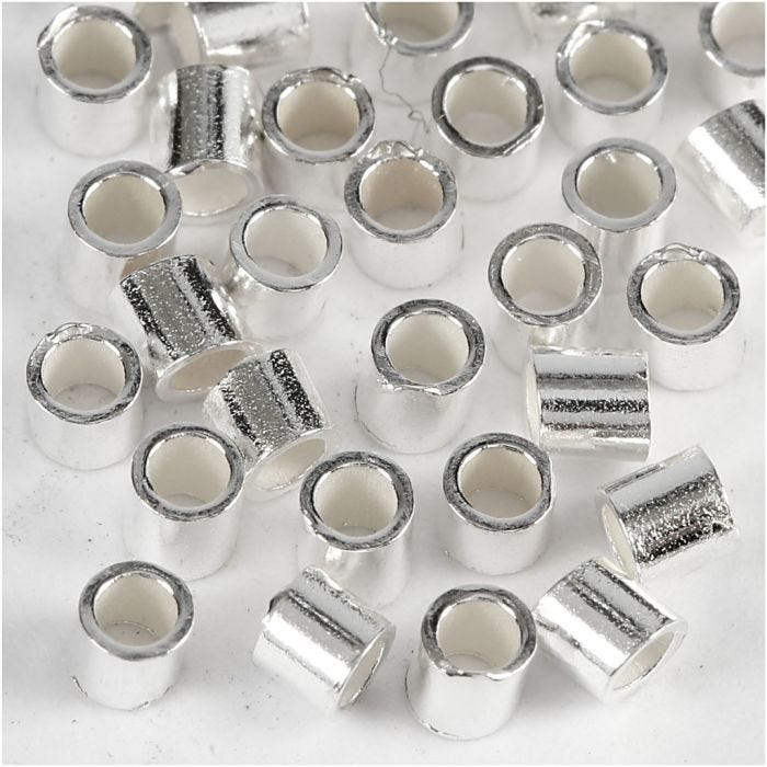 Abalorios ondulados, dia 2 mm, plata, 50 ud/ 1 paquete