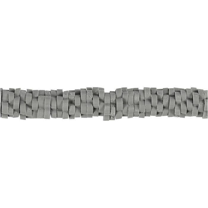 Cuentas de Arcilla, dia 5-6 mm, medida agujero 2 mm, gris, 145 ud/ 1 paquete