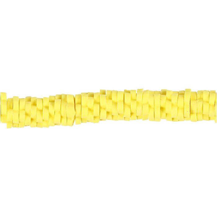 Cuentas de Arcilla, dia 5-6 mm, medida agujero 2 mm, amarillo, 145 ud/ 1 paquete