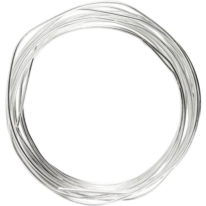 Alambre de plata, grosor 1,2 mm, plateado, 3 m/ 1 rollo