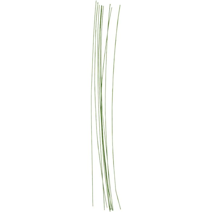 Alambre de tallo floral, L. 30 cm, dia 0,6 mm, verde, 20 ud/ 1 paquete