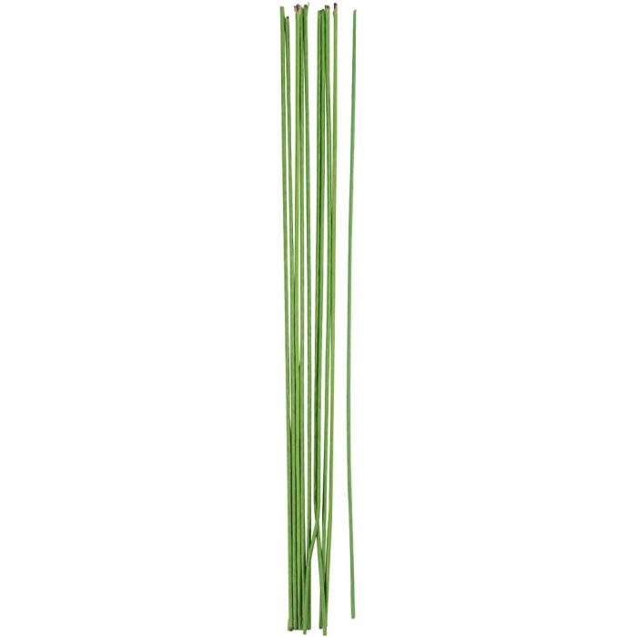 Alambre de tallo floral, L. 30 cm, dia 2 mm, verde, 20 ud/ 1 paquete