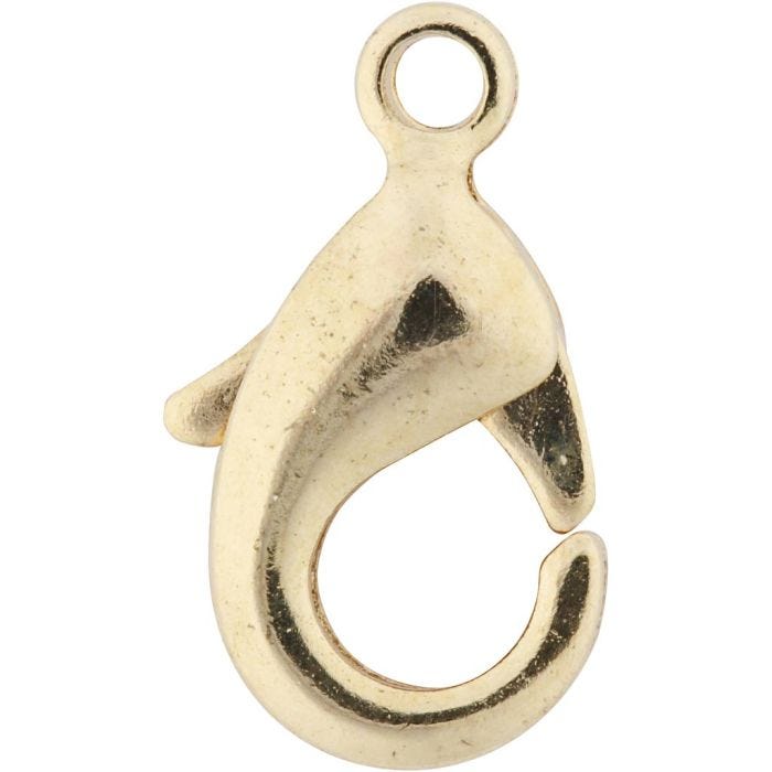 Mosquetones, L. 10,1 mm, dorado/plateado, 5 ud/ 1 paquete