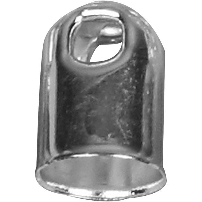 Piezas finales, dia 6 mm, plateado, 50 ud/ 1 paquete