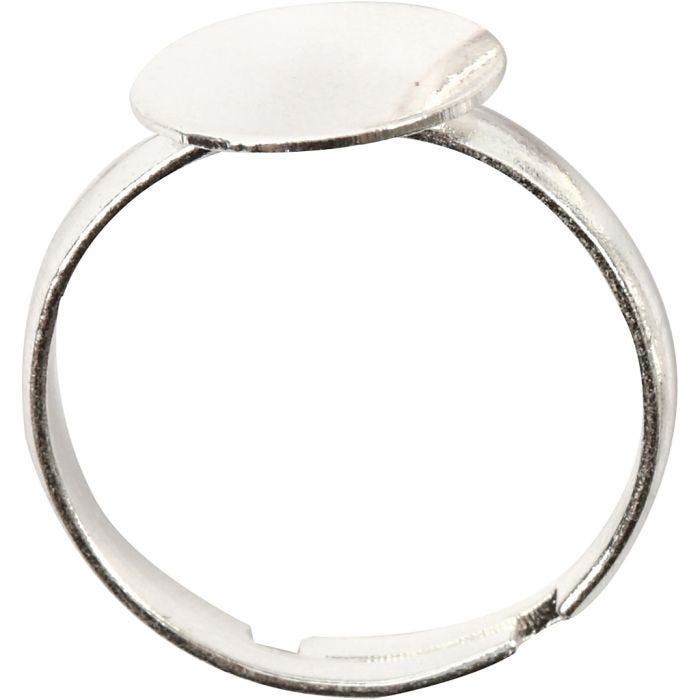 Anillo para dedo, plateado, 15 ud/ 1 paquete