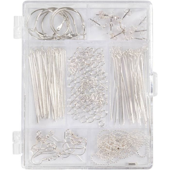 Kit Básico de Joyería, plateado, 1 set