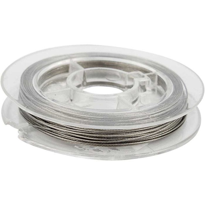 Alambre de Rebordear, grosor 0,38 mm, plata, 10 m/ 1 rollo