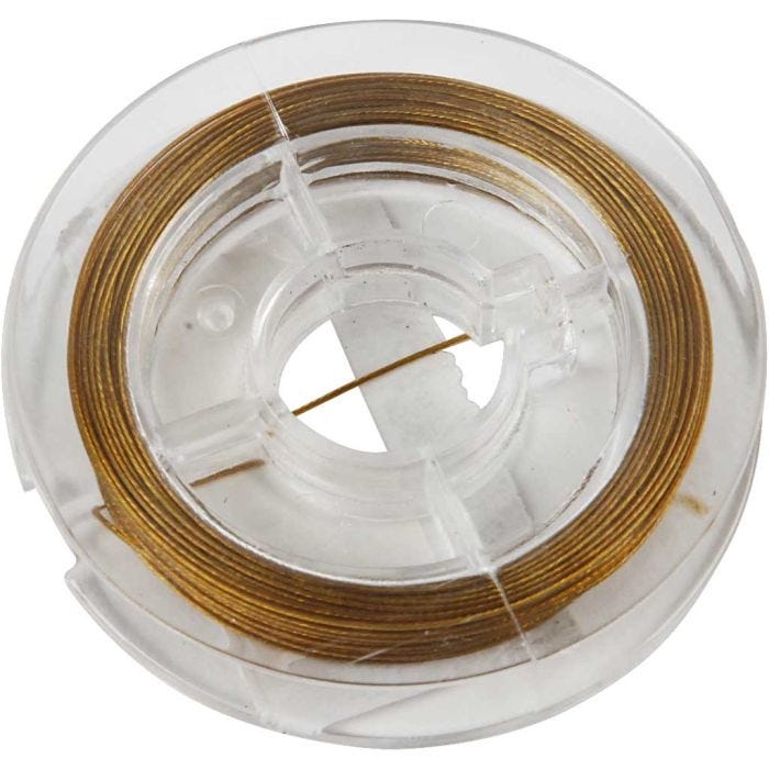 Alambre de Metal, grosor 0,38 mm, dorado, 10 m/ 1 rollo