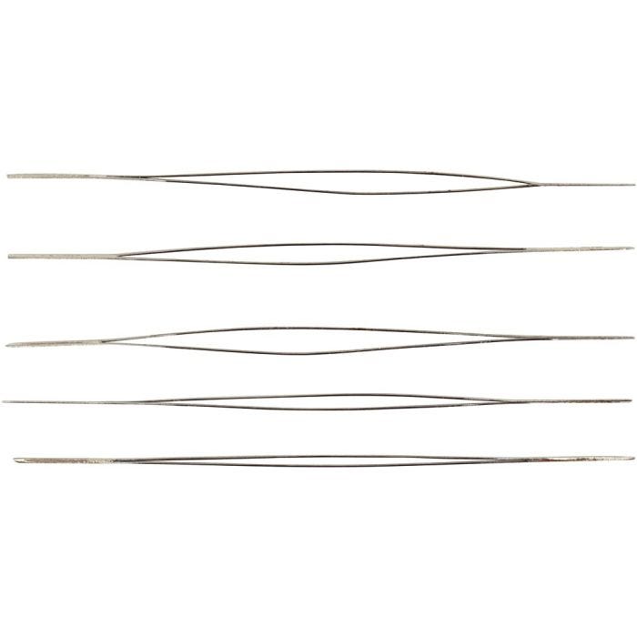 Aguja para cuentas, L. 6 cm, grosor 0,3 mm, 5 ud/ 1 paquete