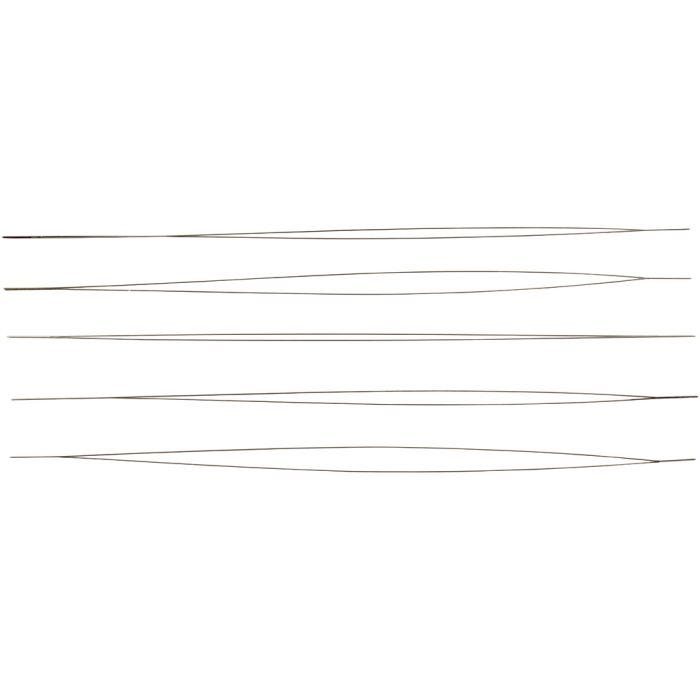 Aguja para cuentas, L. 12 cm, grosor 0,25 mm, 5 ud/ 1 paquete