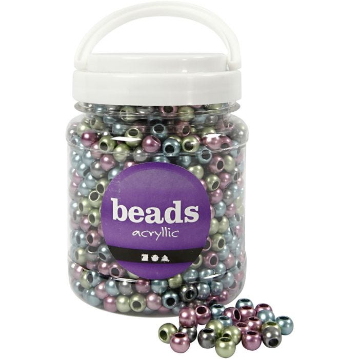 Cuentas Pony, dia 10 mm, medida agujero 4 mm, 380 gr, 700 ml/ 1 bote