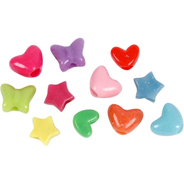 Cuentas de Plástico con Formas, 125 ml/ 1 paquete