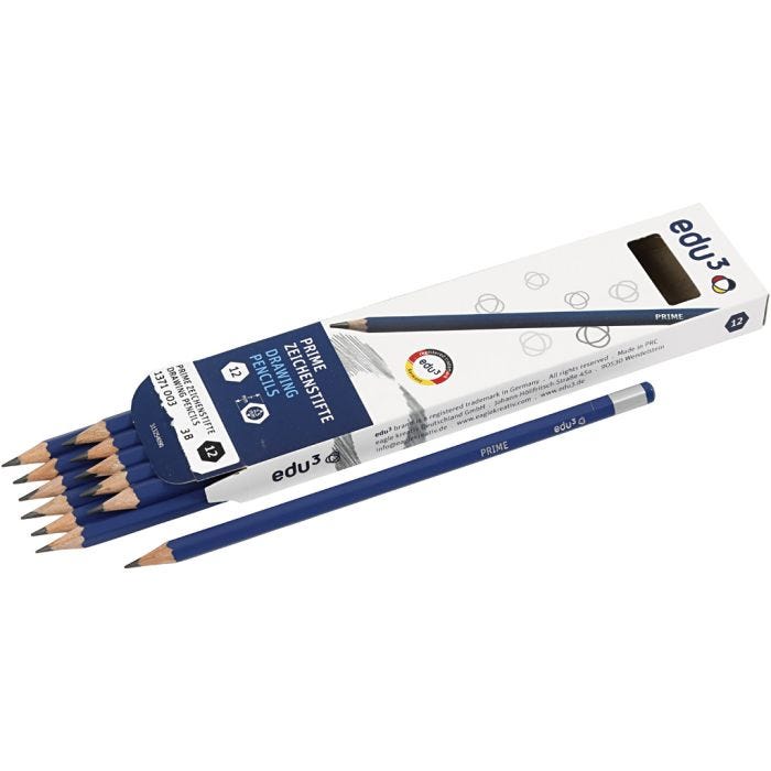 Lápiz de Dibujo Edu, 3B, 12 ud/ 1 paquete