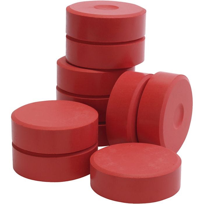 Pinturas acuarelables témpera, A: 19 mm, dia 57 mm, rojo, 10 ud/ 1 paquete