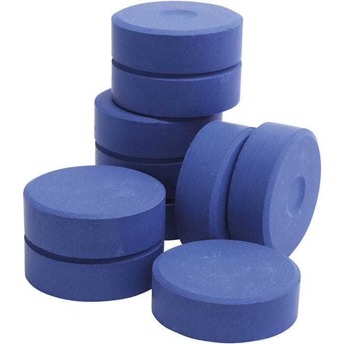 Pinturas acuarelables témpera, A: 19 mm, dia 57 mm, azul, 10 ud/ 1 paquete