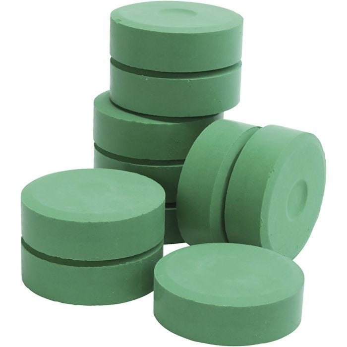 Pinturas acuarelables témpera, A: 19 mm, dia 57 mm, verde, 10 ud/ 1 paquete