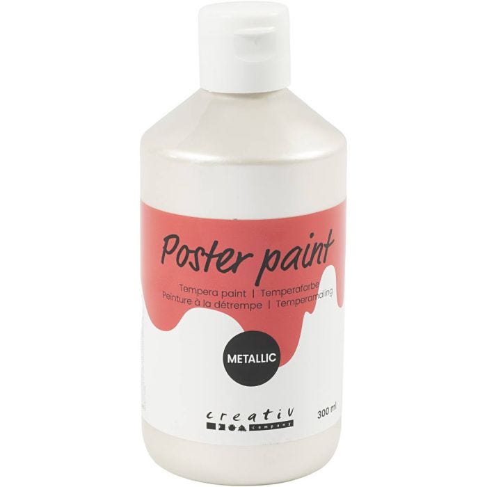 Pintura Témpera Metálica , blanco, 300 ml/ 1 paquete