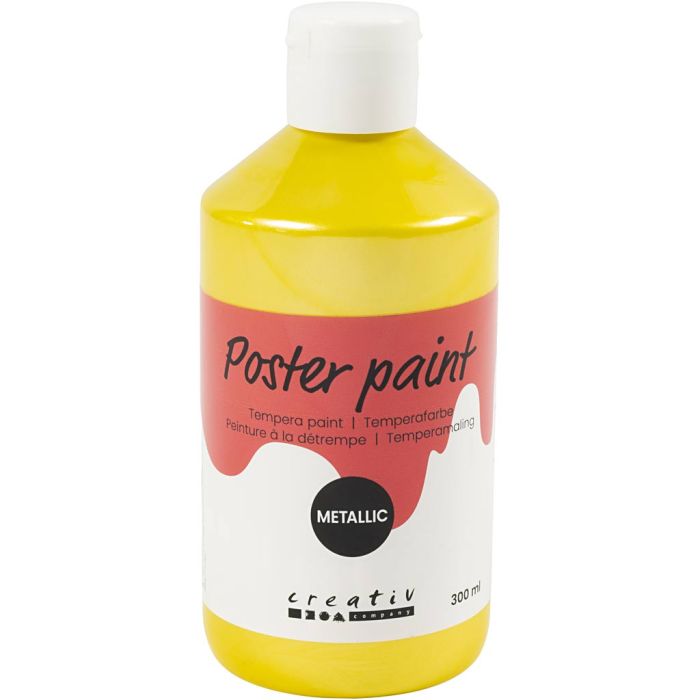 Pintura Témpera Metálica , amarillo, 300 ml/ 1 paquete