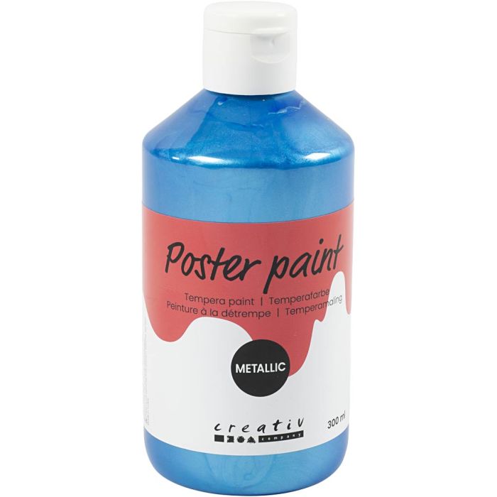 Pintura Témpera Metálica , azul, 300 ml/ 1 paquete