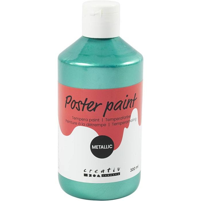 Pintura Témpera Metálica , verde, 300 ml/ 1 paquete