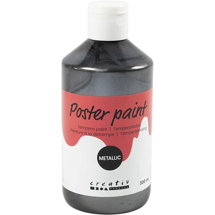 Pintura Témpera Metálica , negro, 300 ml/ 1 paquete