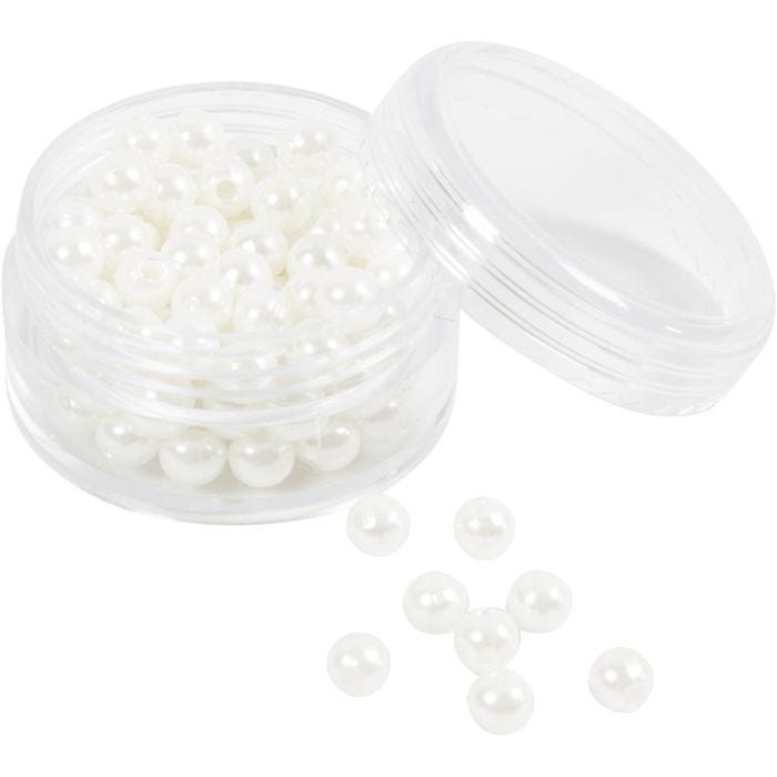 Perlas de Cera, dia 5 mm, medida agujero 1,7 mm, madre perla, 110 ud/ 1 paquete