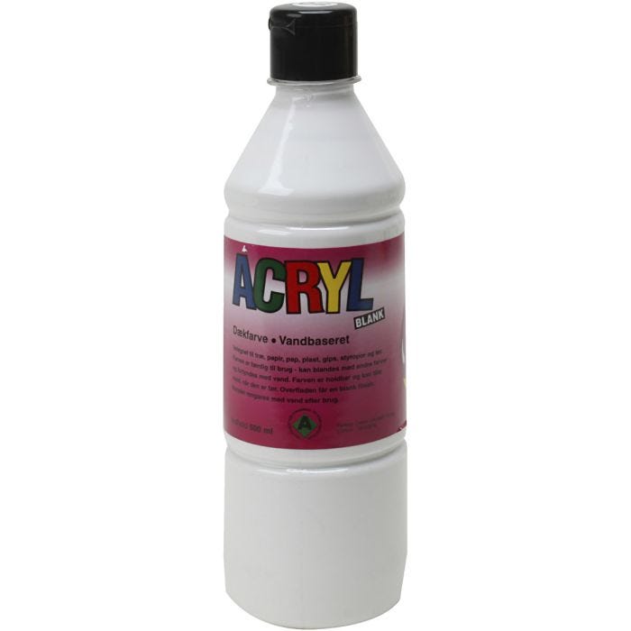 Pintura Acrílica, blanco, 500 ml/ 1 botella