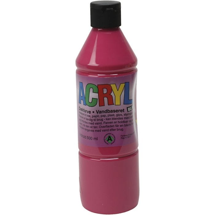 Pintura Acrílica, rojo primario, 500 ml/ 1 botella