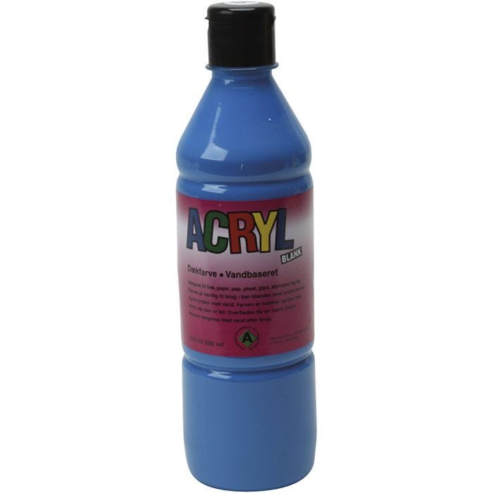 Pintura Acrílica, azul primario, 500 ml/ 1 botella