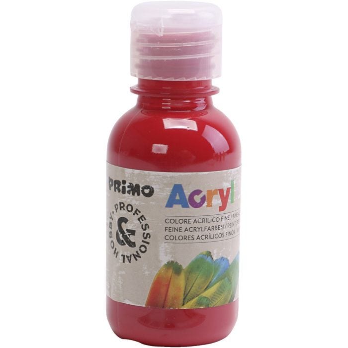 Pintura acrílica de lujo PRIMO, rojo oscuro, 125 ml/ 1 botella