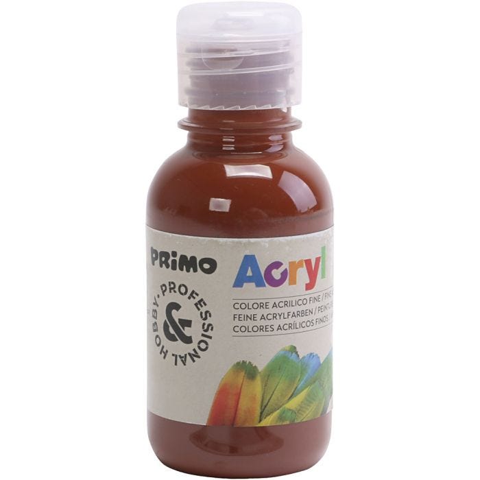 Pintura acrílica de lujo PRIMO, marrón, 125 ml/ 1 botella