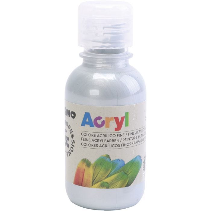 Pintura acrílica de lujo PRIMO, plata, 125 ml/ 1 botella