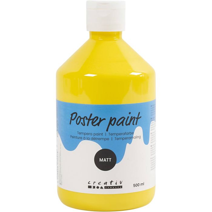 Pintura Témpera Mate, amarillo primario, 500 ml/ 1 botella