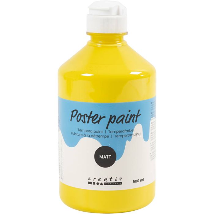 Pintura Témpera Mate, amarillo, 500 ml/ 1 botella