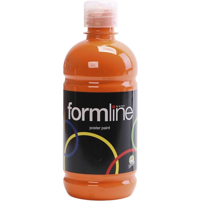 Pintura Témpera Mate, naranja, 500 ml/ 1 botella