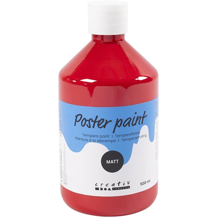 Pintura Témpera Mate, rojo oscuro, 500 ml/ 1 botella
