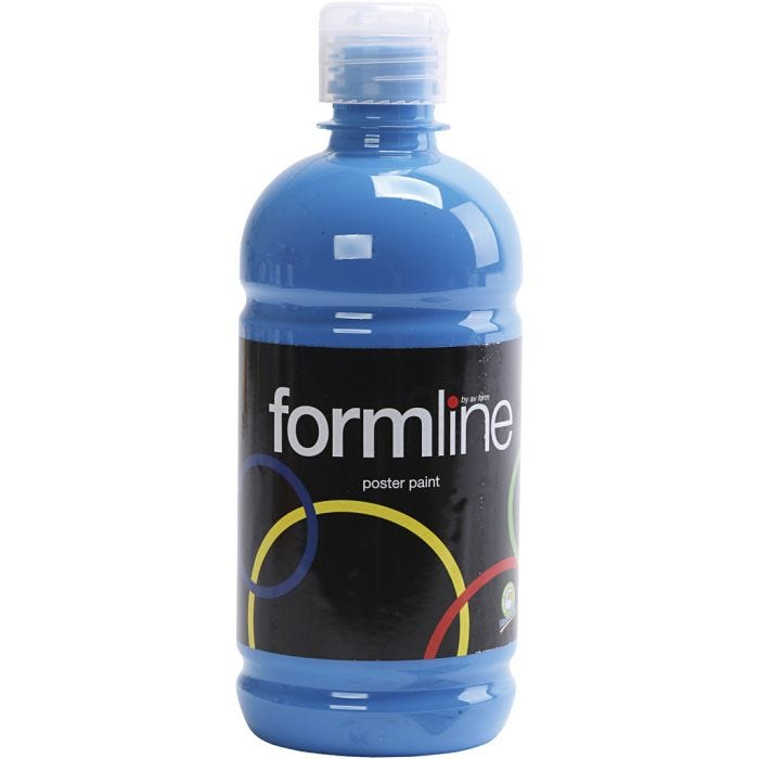 Pintura Témpera Mate, azul primario, 500 ml/ 1 botella