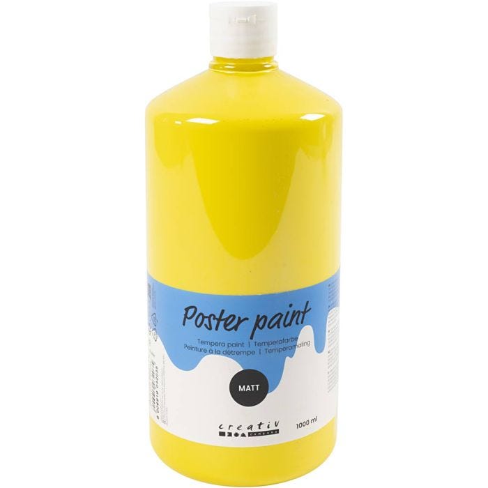 Pintura Témpera Mate, amarillo primario, 1000 ml/ 1 botella