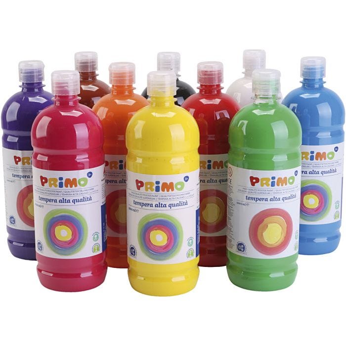 Pintura Témpera Mate, mate, surtido de colores, 10x1000 ml/ 1 paquete
