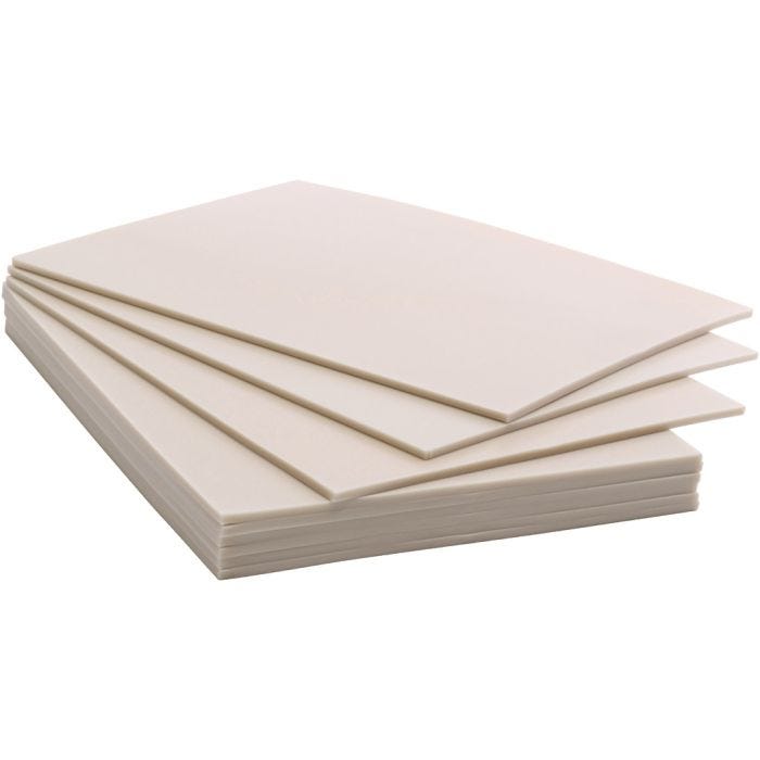 Placas de linóleo, blandas, medidas 15x20 cm, grosor 3 mm, 10 ud/ 1 paquete