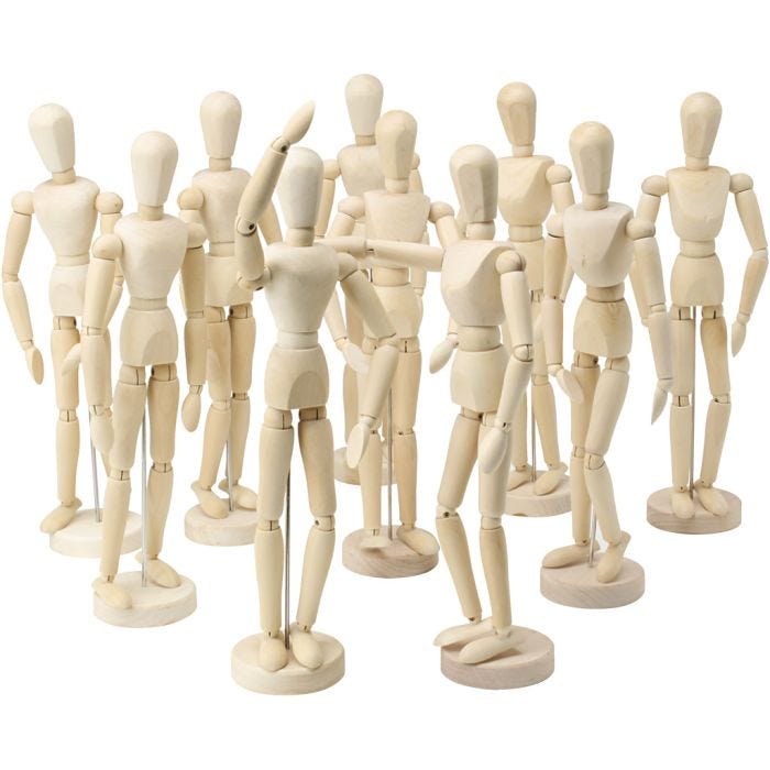 Maniquí, A: 29 cm, 10 ud/ 1 paquete