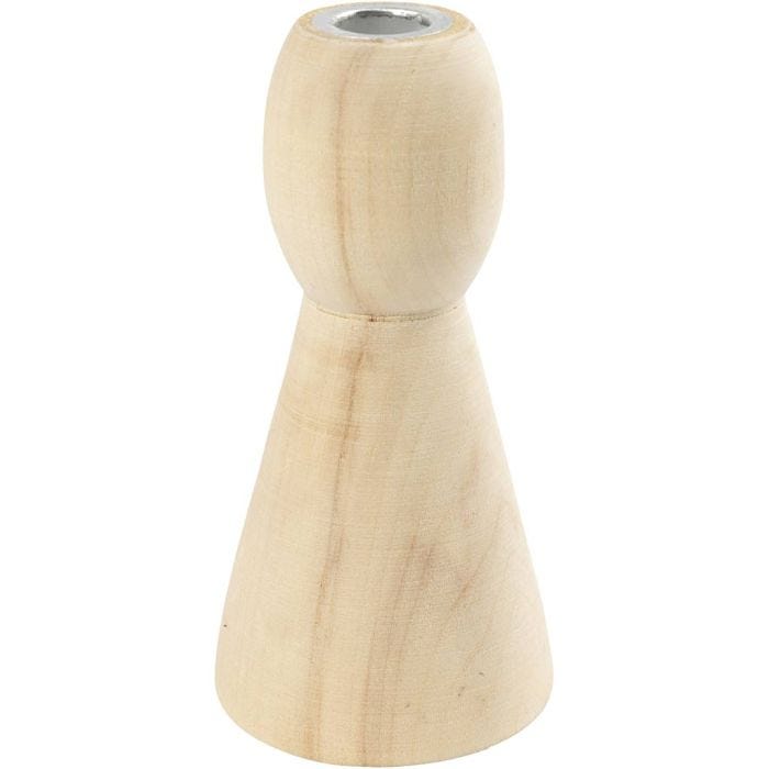 Portavelas de madera cónica, 9,5 cm, 1 ud
