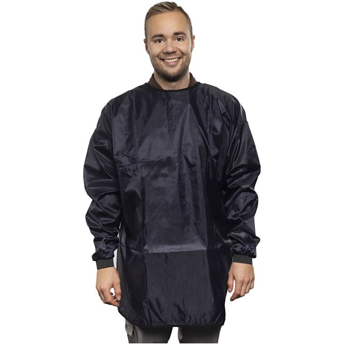 Delantal de artista, L. 92 cm, azul, 1 ud